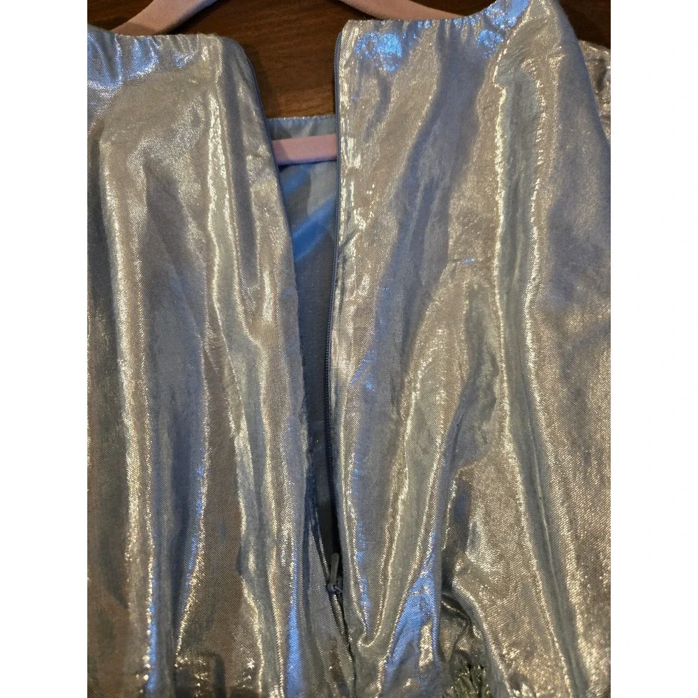 Mini‎ Boden Girls Metallic Foil Party Dress Blue Pink Gold Silver 11-12Y